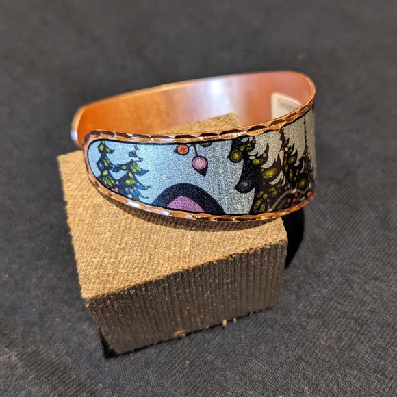 Stunning Native Indigenous Canada Copper Bracelet Bangle Spirit Bear - Picture 3 of 8